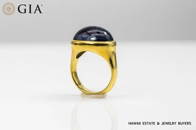 ANILLO CABUJÓN CIANITA GIA CHRISTOPHER WALLING 16,7 g 18 kyg talla 9,5 Foto 1 de 4