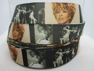 Tina Turner 1" Grosgrain Ribbon ~YOUR CHOICE:5 or 10 Yards (Music Singer/Dance) - Image 1 of 3