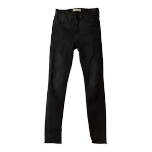 Pantalones de mezclilla para mujer Madewell 9" tiro medio ajustados negros elásticos tiro medio talla 25 - Imagen 1 de 11