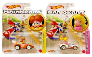 PRINCESS DAISY & PRINCESS PEACH Hot Wheels Mario Kart Die-Cast Race Karts Cars - Picture 1 of 1