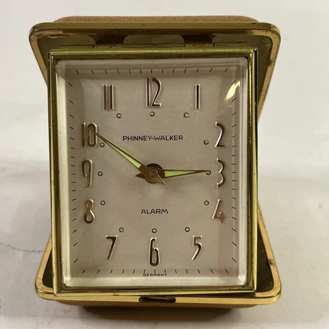 Vintage Phinney-Walker Clock Working Wind Up Alarm Glow In the Dark Art Deco Cover