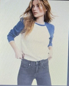 Veronica Beard Albertina Cashmere Sweater. Large. NWT. Ivory/Blue Retail $425 - Picture 1 of 14