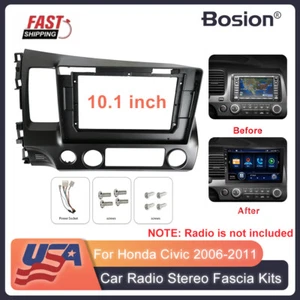 Double 2 Din Car Radio Fascia Frame Dash Trim Kits For Honda Civic 2006-2011  - Picture 1 of 6