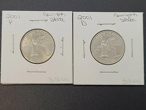 2001 P & D Washington State 2 Quarter Set New York Reverse - Picture 1 of 6