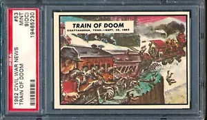1962 Topps Civil War News #53: Train of Doom ~ PSA 9 oc - Picture 1 of 2