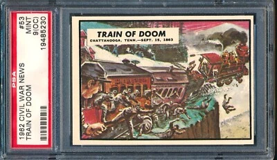 1962 Topps Civil War News #53: Train of Doom ~ PSA 9 oc - Image 1 of 2