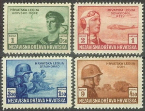 Eje Croacia-Alemania NDH 1943, Legión Segunda Guerra Mundial en Stalingrado Mi.# 107-109, MNH - Imagen 1 de 2