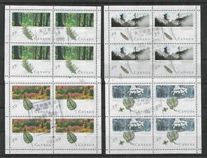 1990 Majestic Forests of Canada Souvenir Miniature Panes of 4 Postally USED - Picture 1 of 1