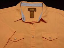 Wrangler Womens 2XL Western Shirt Short Sleeve Pearl Snap Solid Orange
