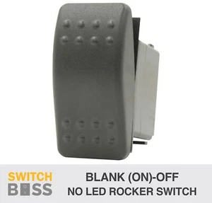 Rocker Switch BLANK (ON)-OFF - NO LED - SPST 4x4 Toggle Boat Caravan Marine 12v - Picture 1 of 9