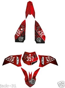 vinyl Racing KTM SX50 SX 50 XC Jr Motocross Graphic Kit 2009-2015 FIRE CLAW RED - Picture 1 of 1