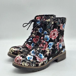 Pavers Botines Negros Florales EU39 Con Cordones Cremallera Lateral WBINS32015 - Imagen 1 de 5
