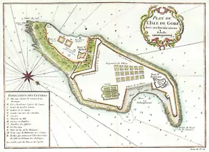 SENEGAL GOREE "Plan de l'Isle de Gore" 1740-60 N. BELLIN - Picture 1 of 5
