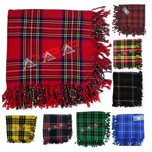 Men's Scottish Kilt Fly Plaid Tartan 48" X 48" Acrylic Wool Shawl Wear 29 Tartan - Picture 1 of 35