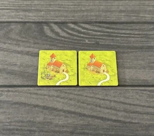 Carcassonne 20th Anniversary | 2 Monastery w/ Road Landscape Tiles | Game Pieces - Picture 1 of 6