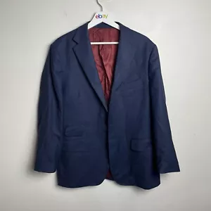 MJ Bale Blazer Men's 42 Blue Wool Half Canvas Lined Suit Jacket Slim - Picture 1 of 11