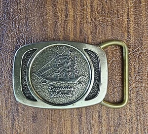 Vintage Solid Brass Captain Black Pirate Ship Pipe Tobacco USA BELT BUCKLE - Picture 1 of 15