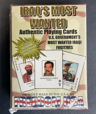 Iraq's Most Wanted Authentic Playing Cards Limited Edition Joker VTG Sealed Deck - Image 1 of 4