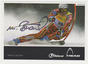 Marco Buchel FIS Tyrolia Alpine Ski Down Card Signed Autograph Postcard Genuine