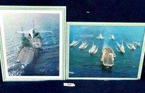 FOCH - PORTE AVIONS + AVION RAFALE - DEUX GRANDES PHOTOS ENCADREES - Bild 1 von 12