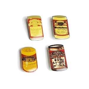 Lot Of 4 Vintage Budweiser Bud Light Bud Can Style Pins 80's rare & collectable - Picture 1 of 6