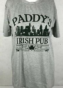 Paddy's Irish Pub T-Shirt Adult Womens Short Sleeve Graphic Small Gray New - Picture 1 of 4