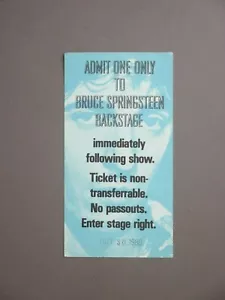 Bruce Springsteen backstage pass ticket October 30th 1980 ! - Picture 1 of 1