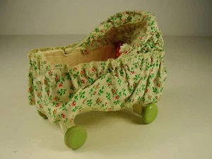 Antiker Puppenstuben Kinder Wagen Bett um 1940 / 50 - Bild 1 von 4