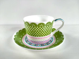 Maxwell and Williams Fine Bone China Cup Saucer Cashmere Green Chantilly Lace - Picture 1 of 6