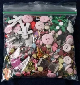Variety Of Buttons,Brads,and More In This Bag. - Picture 1 of 2