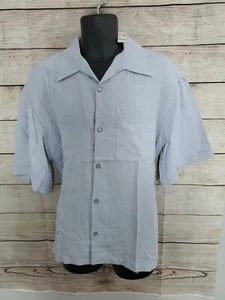 NOS NWT - VINTAGE 90s Anchor Blue Mens Shirt Blue Button Down - size L (A6) - Picture 1 of 10