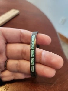 Bracciale Cerniera Vintage Nativi Americani Argento Sterling 925 7" con Intarsio Pietra - Foto 1 di 8
