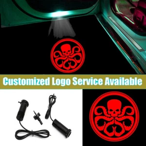 2x Wired Red Skull Hydra LED Car Door Welcome Light Projection Shadow Universal - Picture 1 of 5