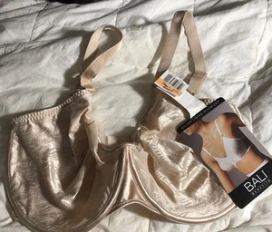 Bali Minimizer-BH voller Halt beige silber gefüttert nahtlos 3544 Größe 42DD neu mit Etikett - Bild 1 von 8