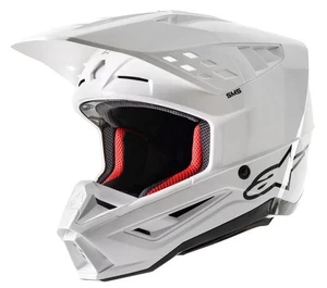 SM5 Casco Moto Alpinestars Solid ECE 2206 - Bianco lucido 83030232180 - Picture 1 of 3