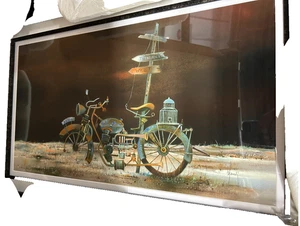 Obra de Arte de Bernard Louedin La Motocicleta Giclee Firmada Enmarcada Enmarañada Numerada - Imagen 1 de 2