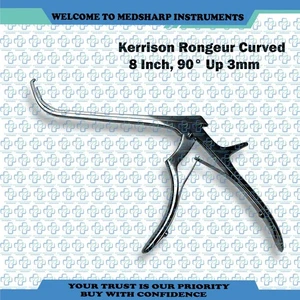 Bayonet Kerrison Rongeur Curved 8 Inch, 90° Up 3mm Surgical Instruments - Picture 1 of 3