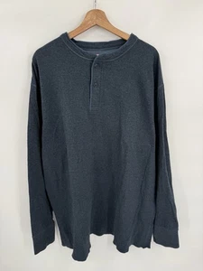 L.L.Bean Men's Size 2XLT Blue Henley Shirt Long Sleeve Baselayer Cotton Blend - Picture 1 of 7