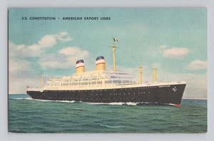 Costituzione SS - Cartolina in lino American Export Lines  - Foto 1 di 2