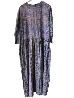 Vestido midi Marketplace India Dignity Not Charity Batik talla 1X vintage hecho a mano Foto 1 de 4