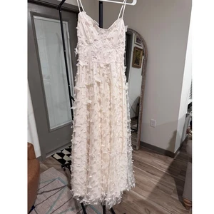 Thirty Thirty LA Butterfly Applique Corset Maxi Dress Cream Women's Medium m1 - Picture 1 of 7