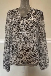 Camicetta donna lipsy chiffon stampa animalier leopardata taglia 10 - Foto 1 di 7