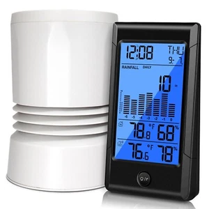 Geevon Digital Rain Gauge - 5 in 1 Self-Emptying Wireless Rain Gauge, Monitor... - Picture 1 of 6