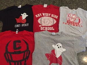 Lot of 5 Key West Conchs Youth Size XS 4 Tee Shirts Florida Sports Kids (24) - Picture 1 of 6