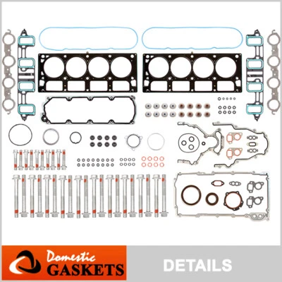 Fits 07-08 GMC Chevrolet 2500 3500 6.0L OHV Full Gasket Set Bolts VIN K U - Image 1 of 4