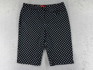 Oscar De La Renta Shorts Womens 30 Black White Polka Dot Cotton Blend Stretch - Picture 1 of 15
