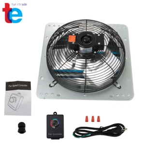 12" Shutter Exhaust Ventilation Fan Air Blower Power For Attic Shed Greenhouse - Picture 1 of 24