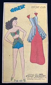Tillie the Toiler Papierpuppe, 1950 Sonntag lustiger Zeitungsfeature, Vintage - Bild 1 von 1