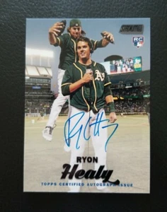 2017 Topps Stadium Club Ryon Healy Black Auto 14/25 RC Athletics - Picture 1 of 2