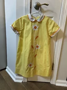 Vestido Vintage Niñas Amarillo Flower Power Margarita Pascua Talla 5 ¡LINDO! - Imagen 1 de 3